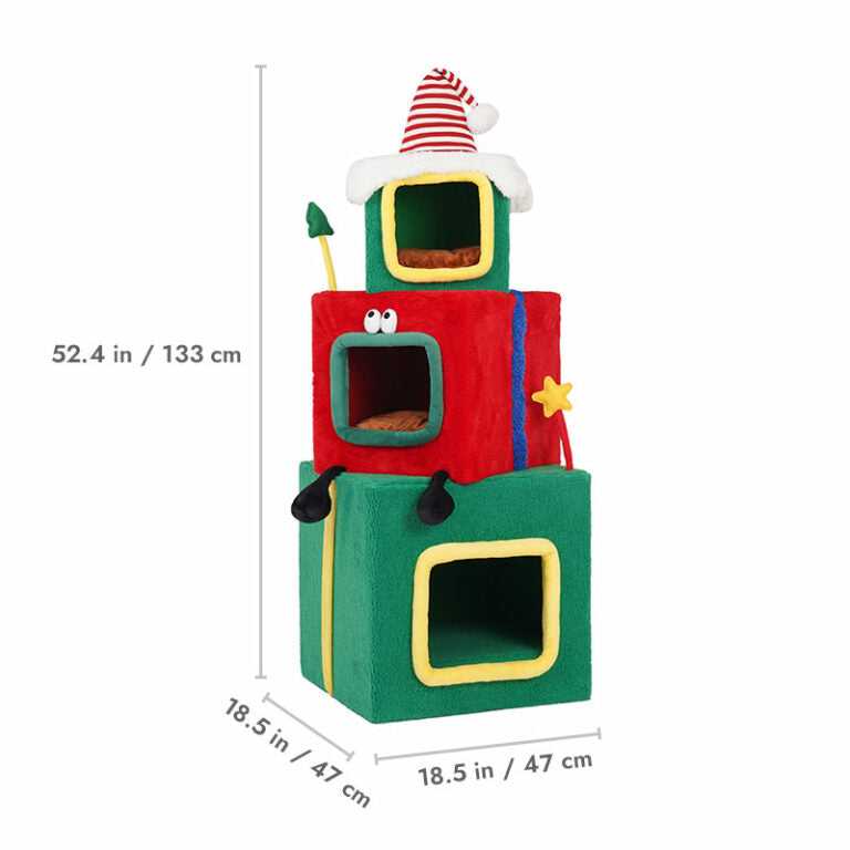 Stacked Christmas Gift Box Cat Condo