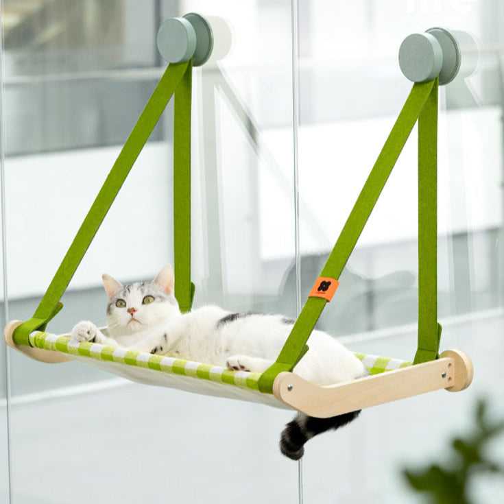 Lattice Wood Window Cat Hammock