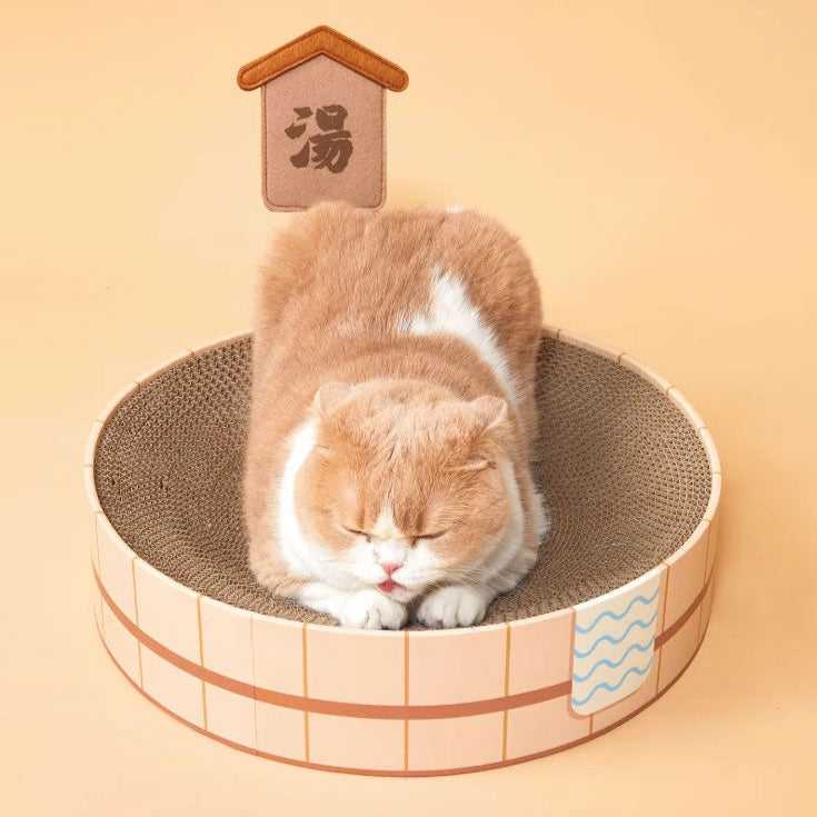 Japanese-Style Hot Springs Cat Scratcher Bed