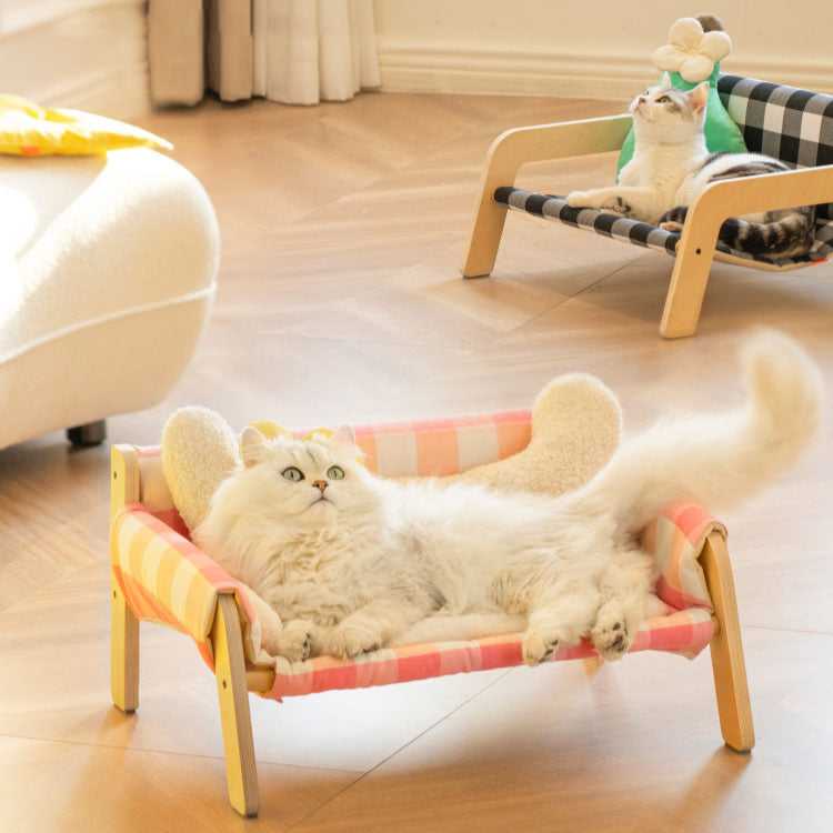 Wooden Checkered Cat Armchair