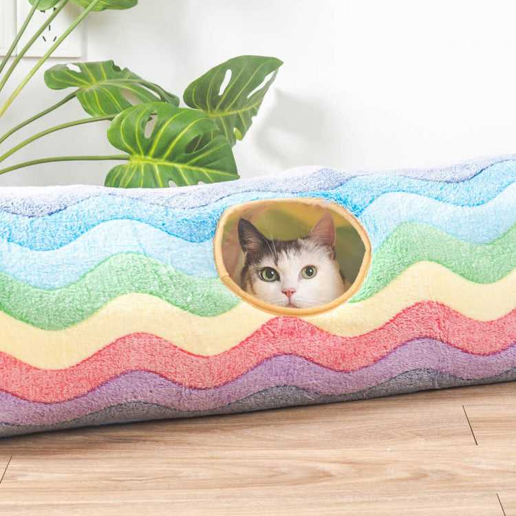 Rainbow Stripes Cat Tunnel