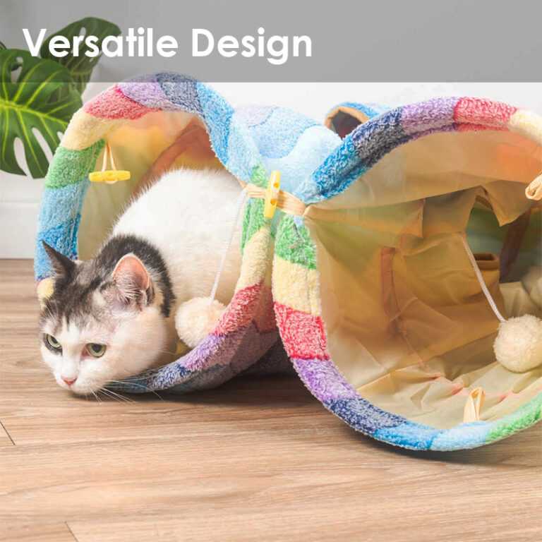 Rainbow Stripes Cat Tunnel