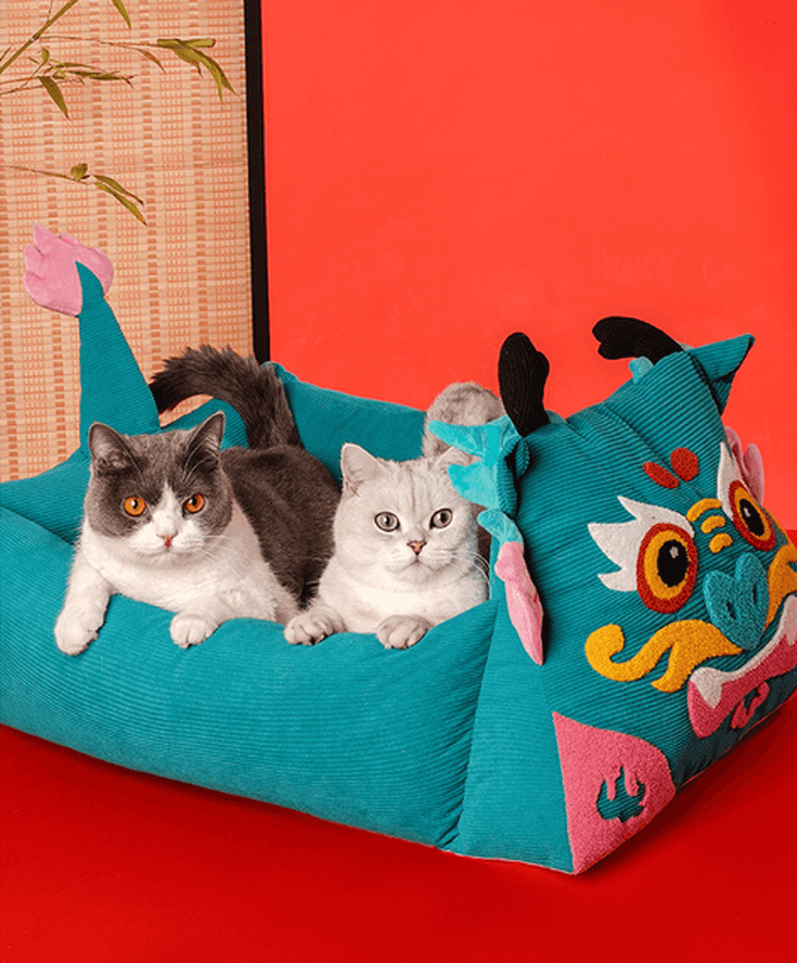 Blue Tiger Cat Bed