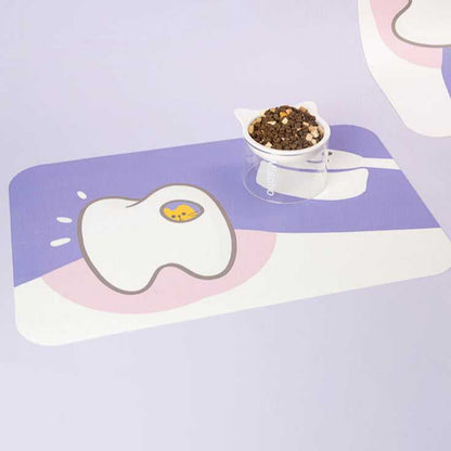 Cartoon Teeth Cat Food Mat