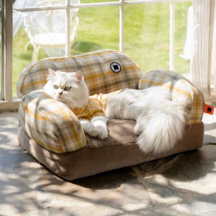 British Plaid Cat Sofa - Cat Bed