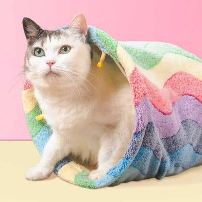 Rainbow Stripes Cat Tunnel