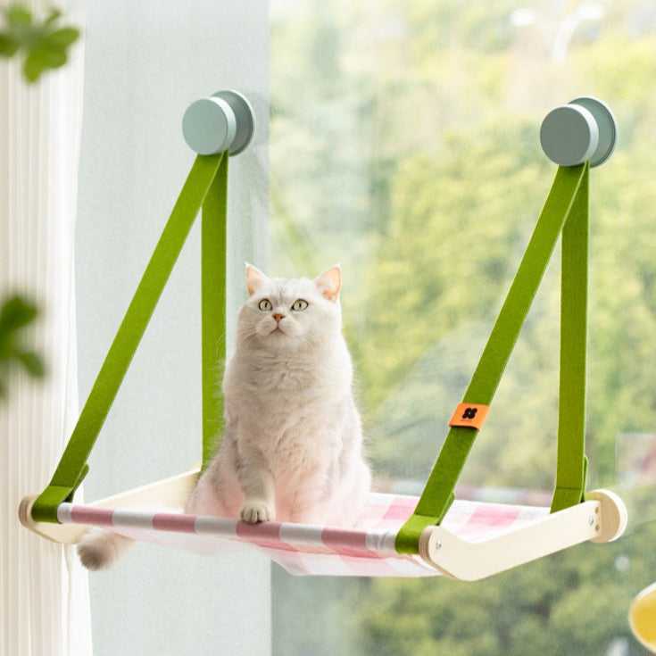 Lattice Wood Window Cat Hammock