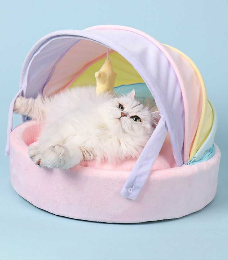Rainbow Crib Cat Bed