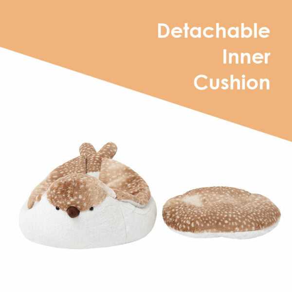Sparrow Cat Bed with detachable inner cushion shown separately. Easy to clean and maintain cat furniture with plush design.