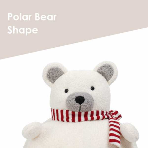 Front view of Polar Bear Cat Bed - Cozy Winter Retreat showing bear-shaped design with ears and arms, ideal for indoor cat nesting.