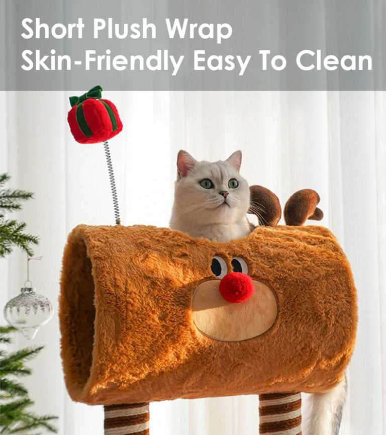 Christmas Deer Cat Tree - Cat Tunnel & Post
