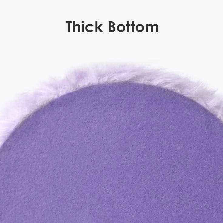 Bottom view of the Little Monster Stool Cat Bed showing its thick, durable purple base for stability and comfort.