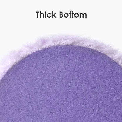 Bottom view of the Little Monster Stool Cat Bed showing its thick, durable purple base for stability and comfort.