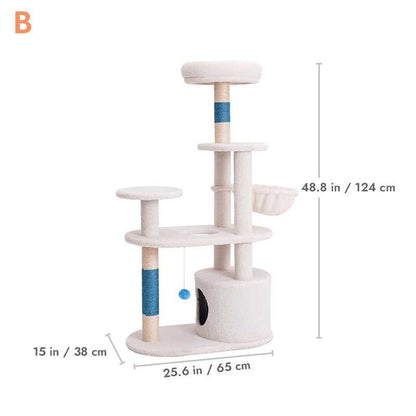 White Cream Style Cat Tree Plus