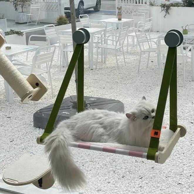 Lattice Wood Window Cat Hammock