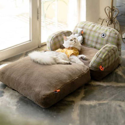 British Plaid Cat Sofa - Cat Bed