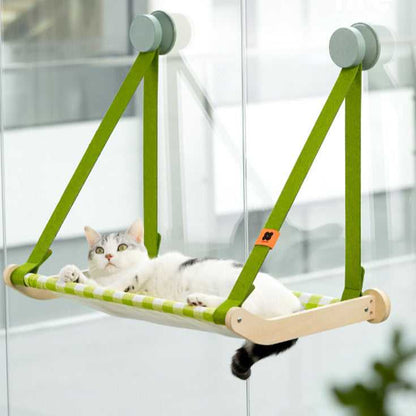 Lattice Wood Window Cat Hammock
