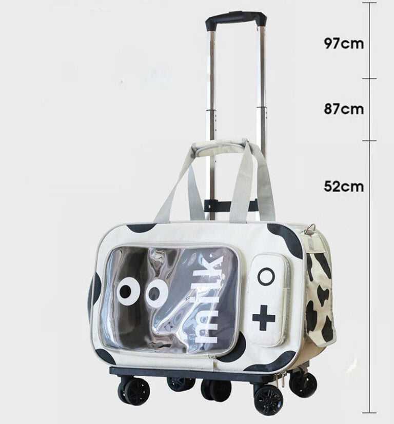 Cow Milk Rolling Pet Carrier