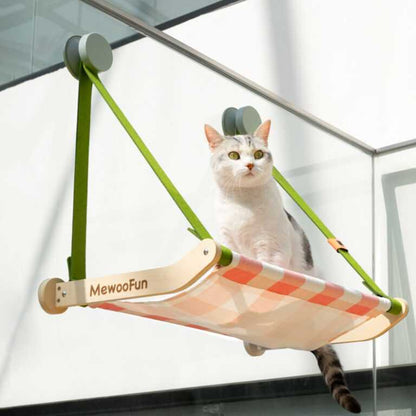 Lattice Wood Window Cat Hammock