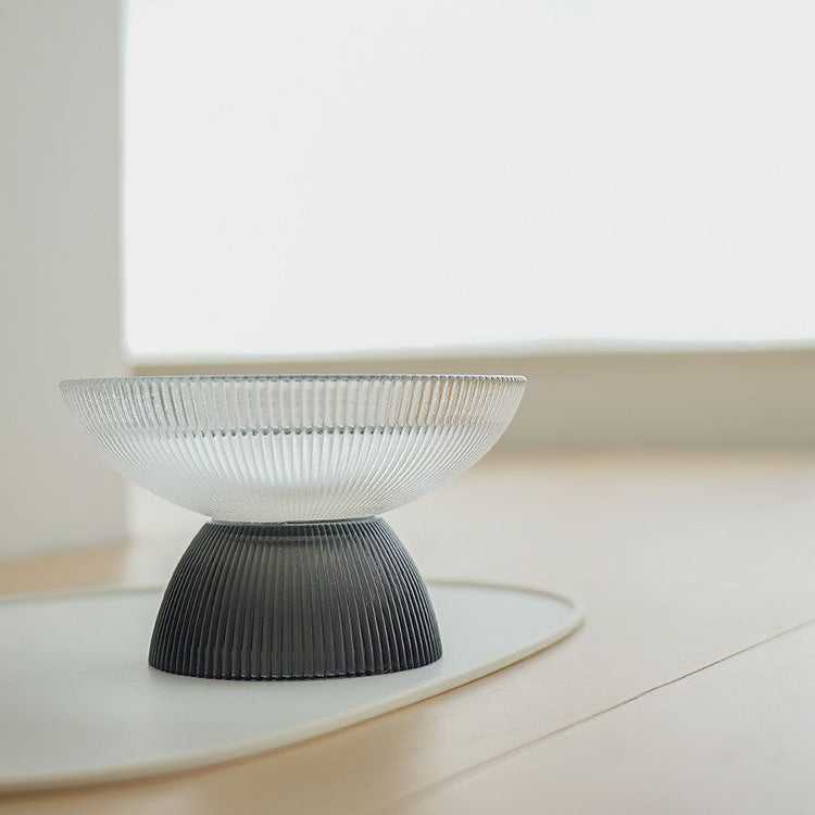 White & Black Glass Cat Bowls