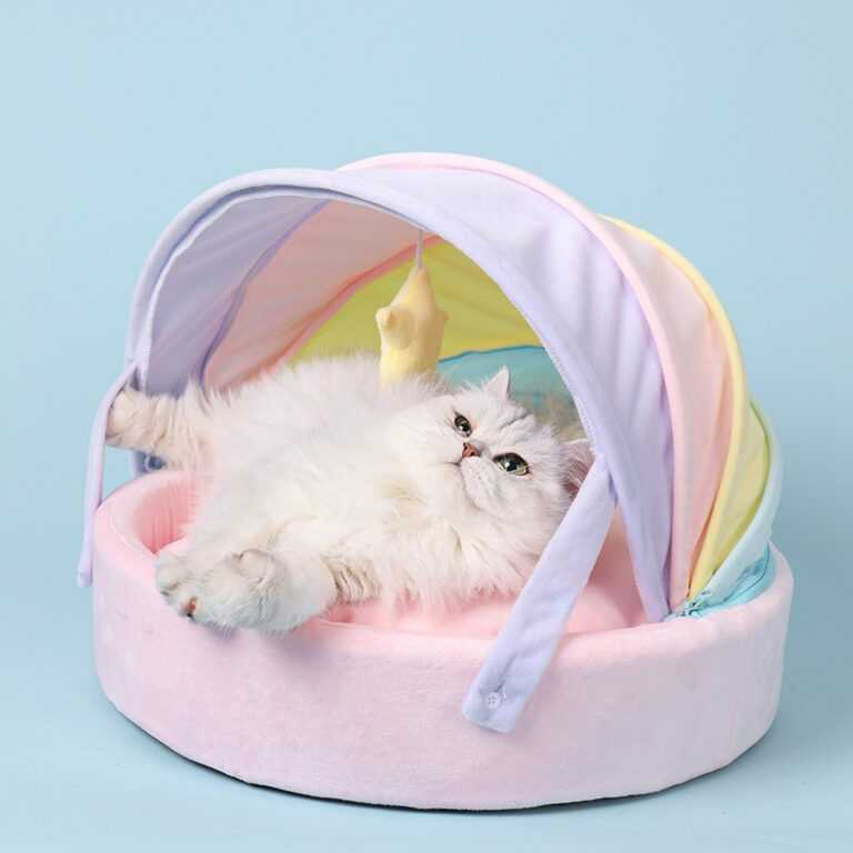 Rainbow Crib Cat Bed