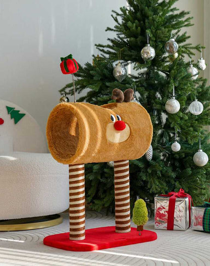 Christmas Deer Cat Tree - Cat Tunnel & Post