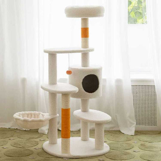White Cream Style Cat Tree Plus