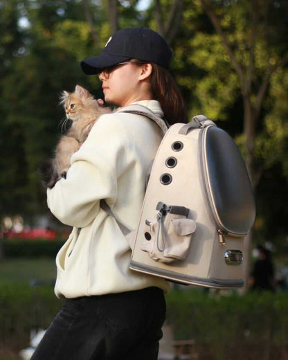 Frosted Semi-Transparent Cat Spaceship Backpack