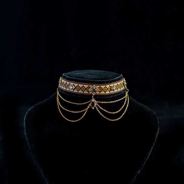 Noble Velvet Black Cat Collar