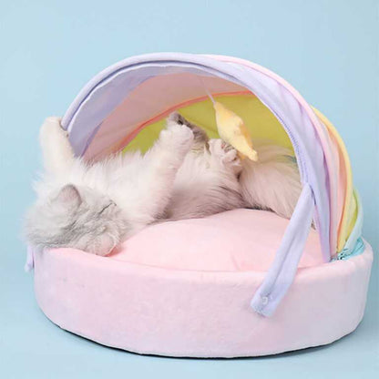 Rainbow Crib Cat Bed