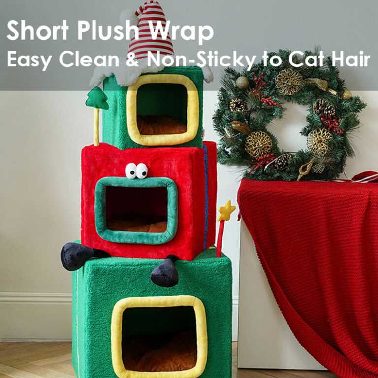 Stacked Christmas Gift Box Cat Condo