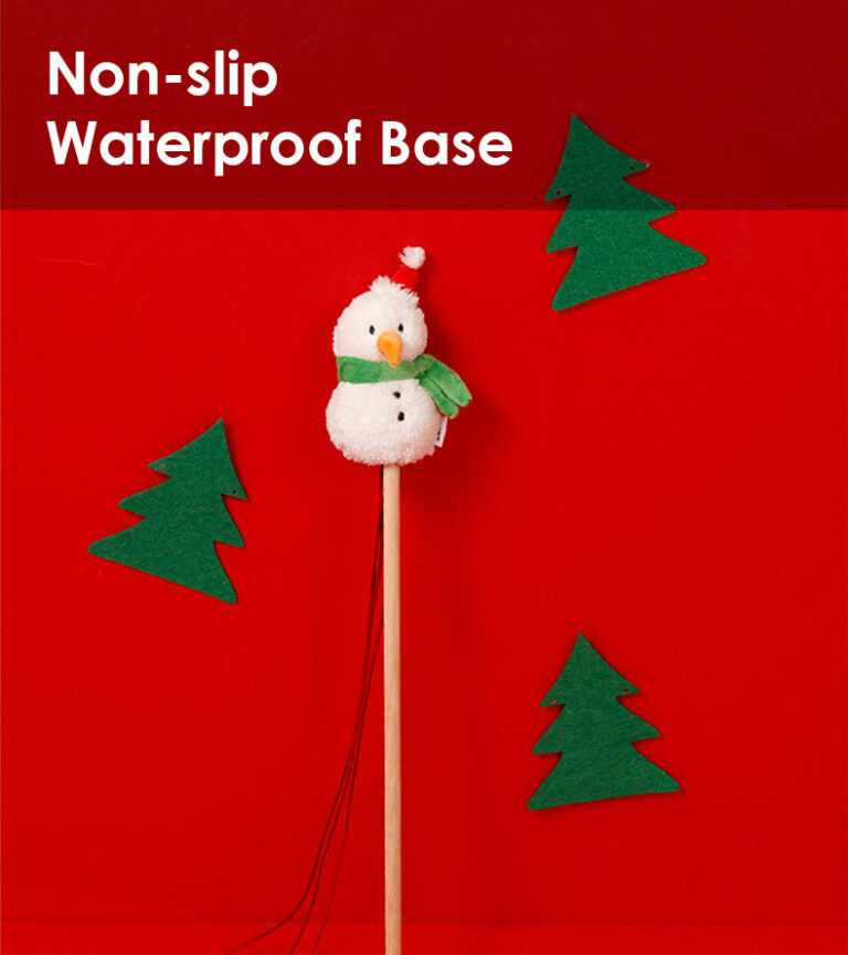 Christmas Snowman Catnip Cat Wand Toy