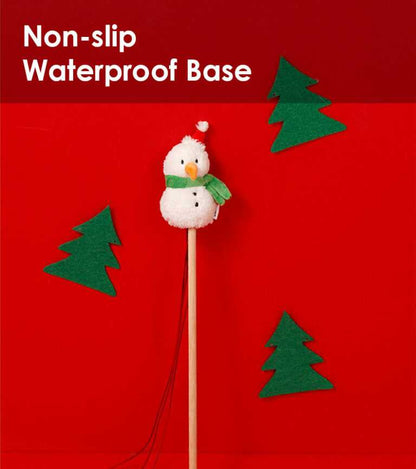 Christmas Snowman Catnip Cat Wand Toy