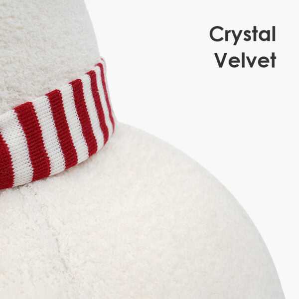 Close-up of crystal velvet fabric on Polar Bear Cat Bed - Cozy Winter Retreat, offering soft and warm texture for indoor cats.