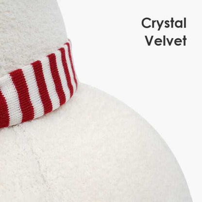 Close-up of crystal velvet fabric on Polar Bear Cat Bed - Cozy Winter Retreat, offering soft and warm texture for indoor cats.