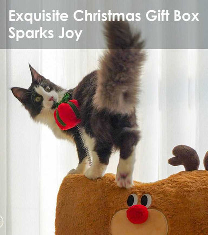 Christmas Deer Cat Tree - Cat Tunnel & Post