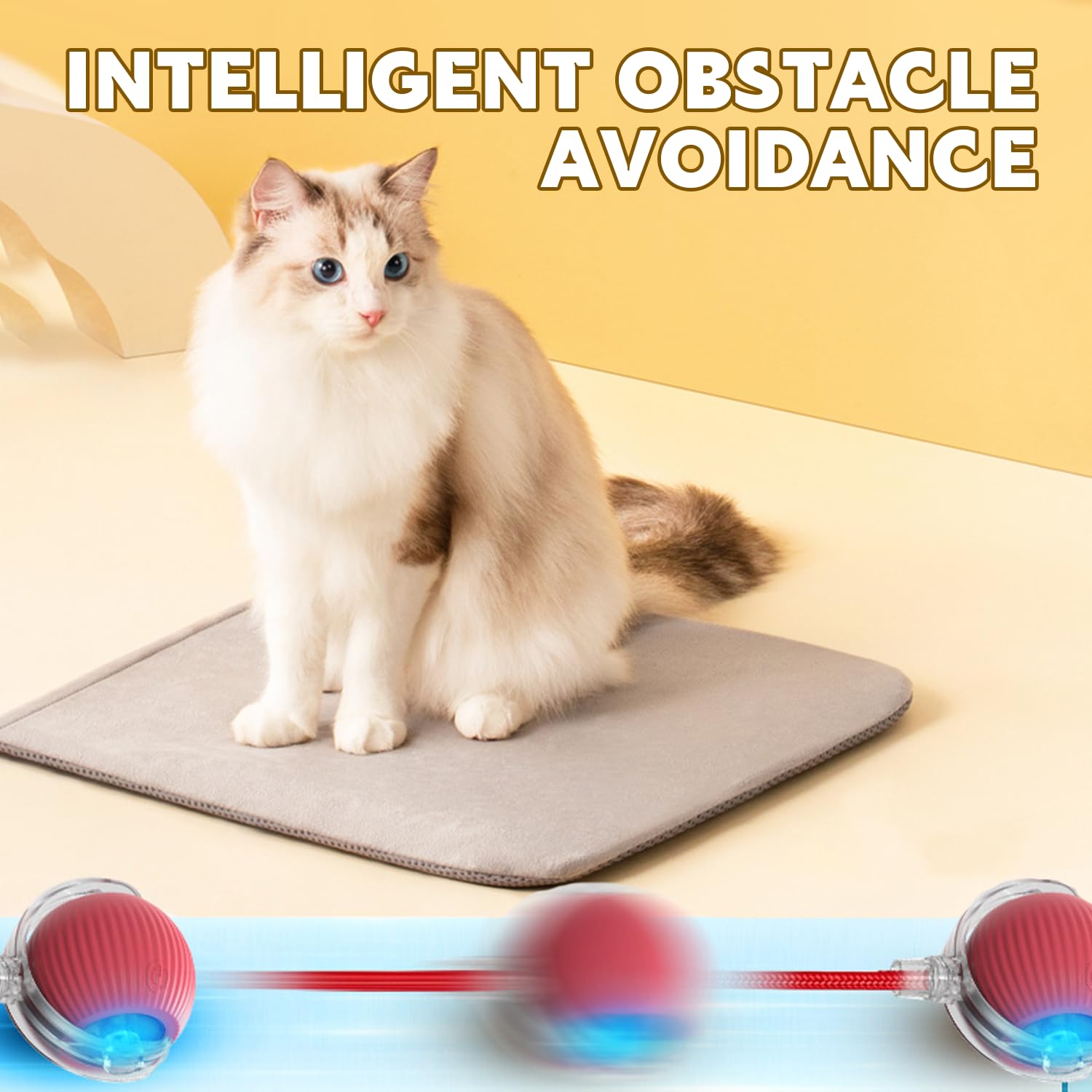 Chewie Pet Ball - Smart Interactive Toy with obstacle avoidance feature. Keeps pets entertained while navigating around objects.